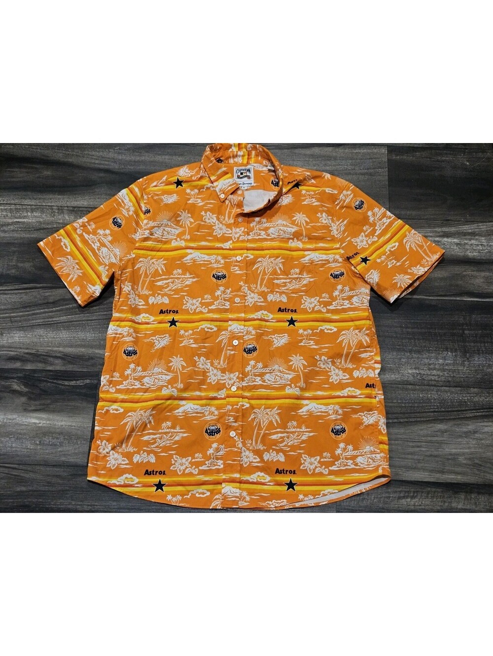 REYN SPOONER Houston Astros Cooperstown Collection Button Up Shirt Mens XL